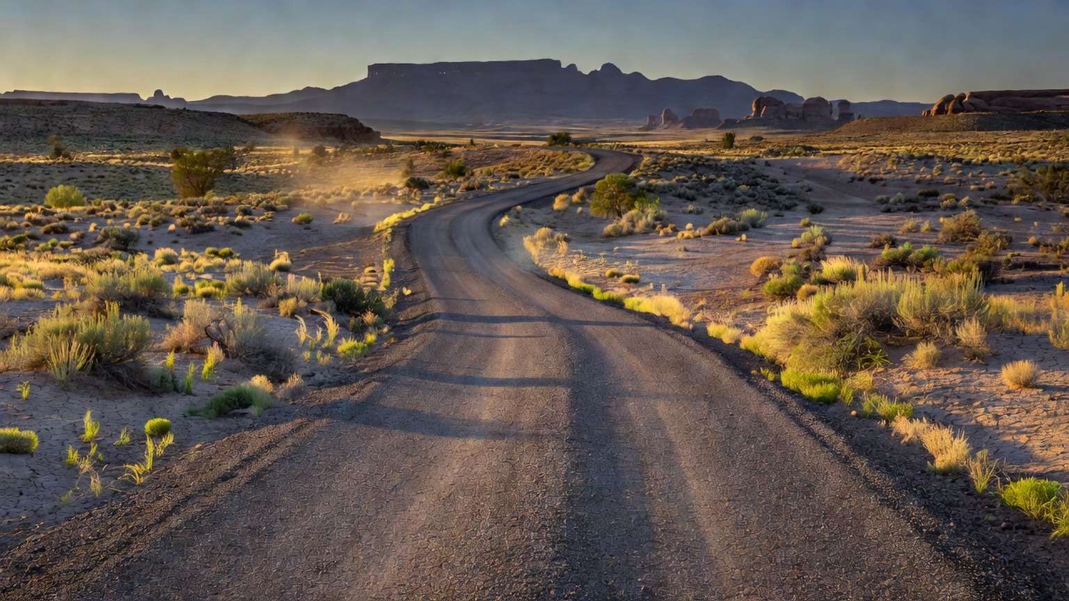 Private road chip seal near Towaoc, Colorado